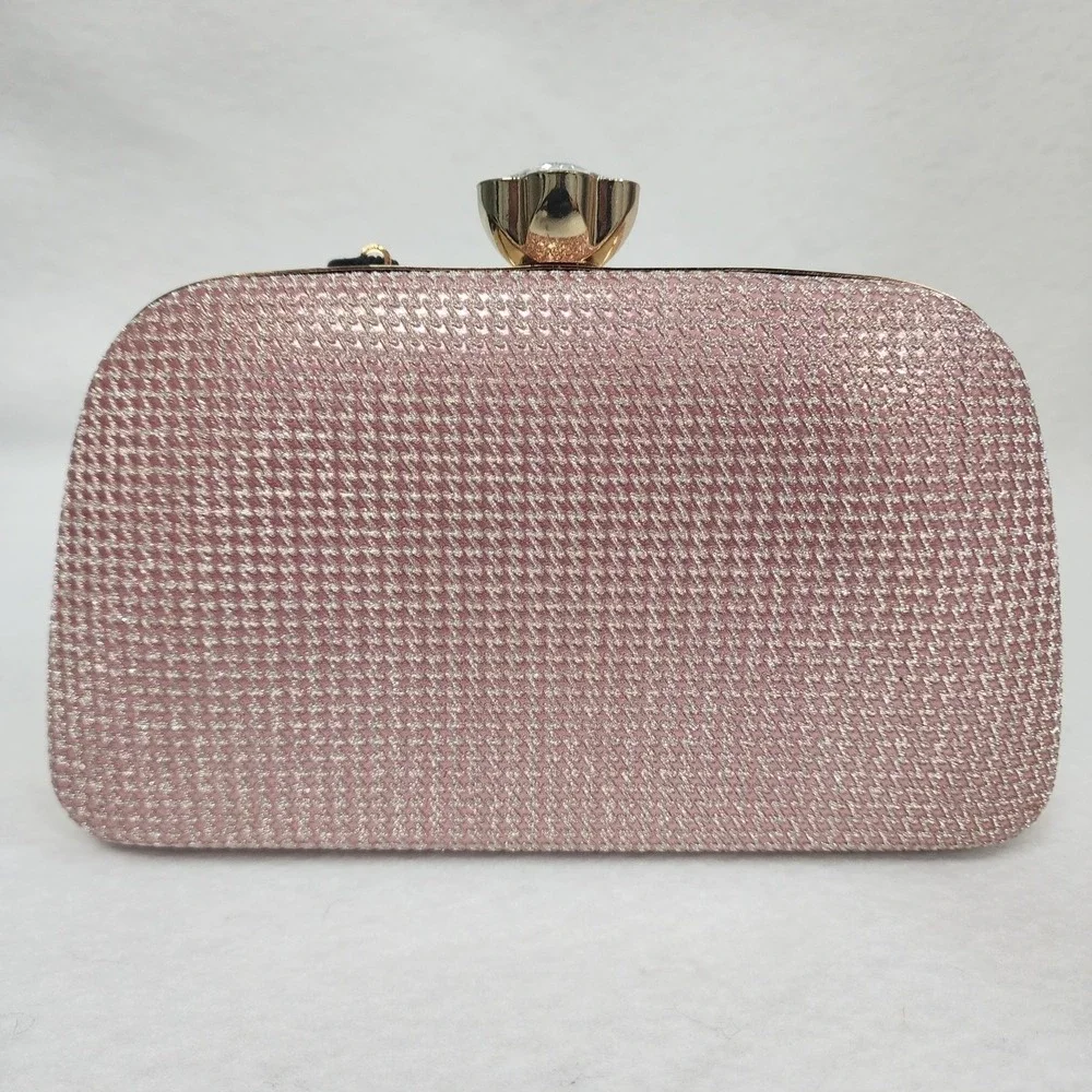 Sabyasachi Bag Womens Gift For Her Evening Rose Gold Detachable Strap Clutch